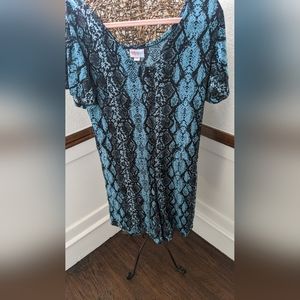 LuLaRoe Blue Snakeskin Romper